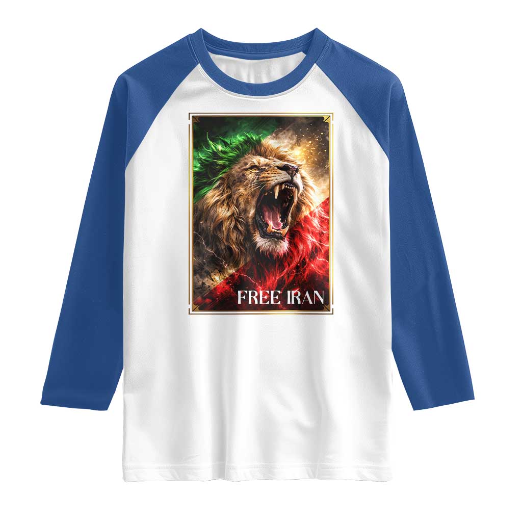 Free Iran Lion Raglan Shirt Freedom Resistance Solidarity Movement Gift