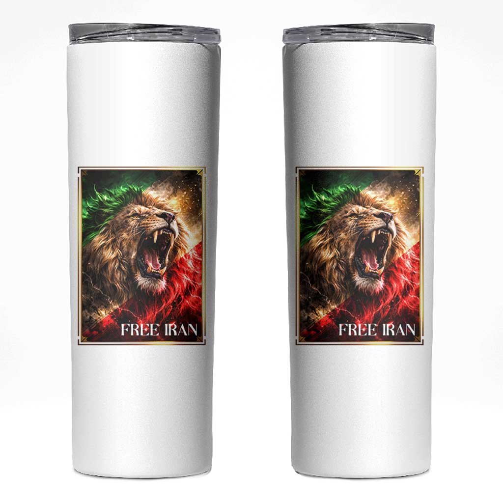 Free Iran Lion Skinny Tumbler Freedom Resistance Solidarity Movement Gift