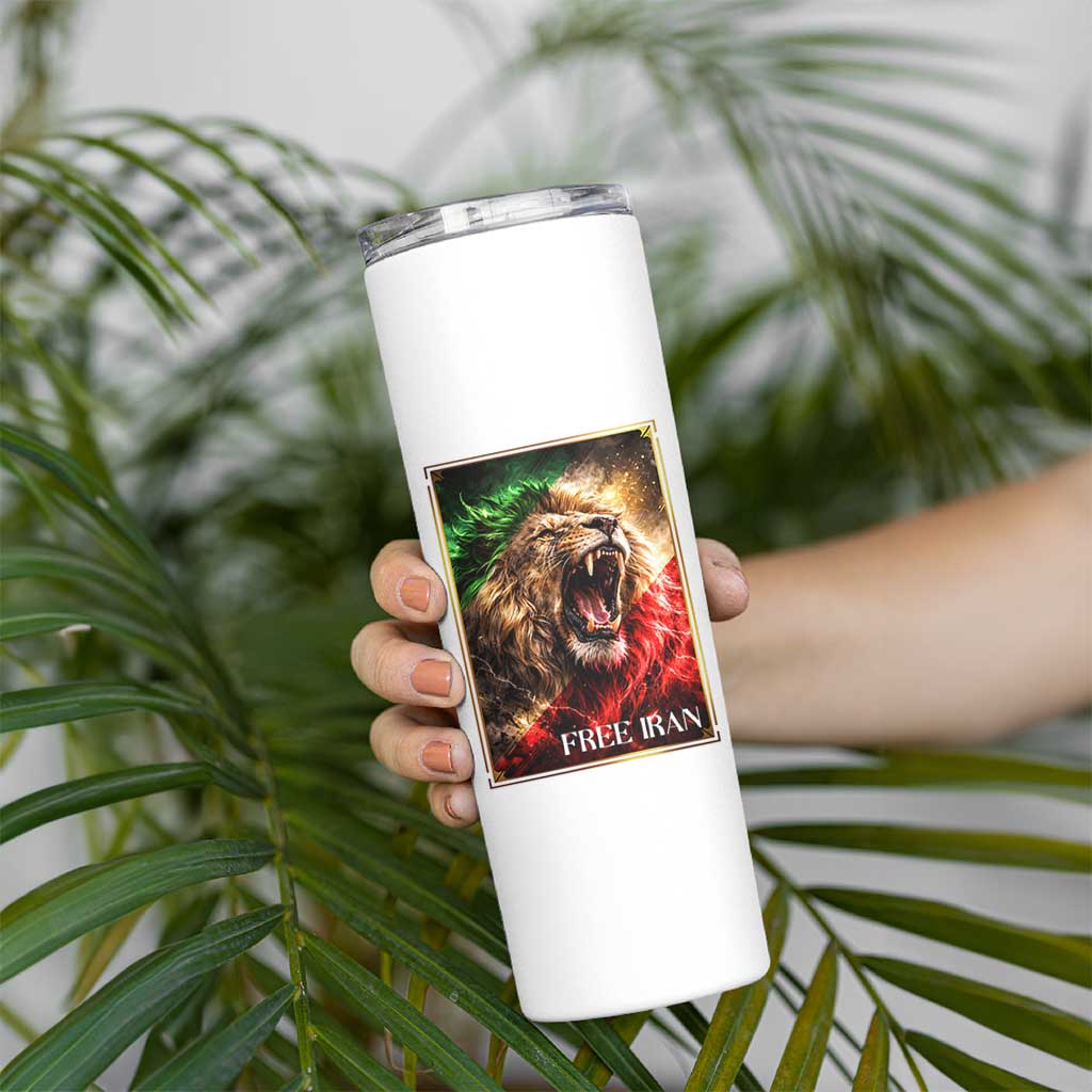Free Iran Lion Skinny Tumbler Freedom Resistance Solidarity Movement Gift