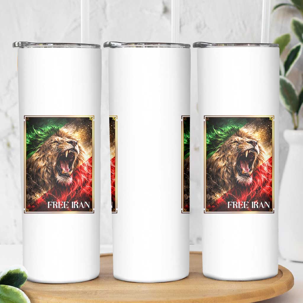 Free Iran Lion Skinny Tumbler Freedom Resistance Solidarity Movement Gift