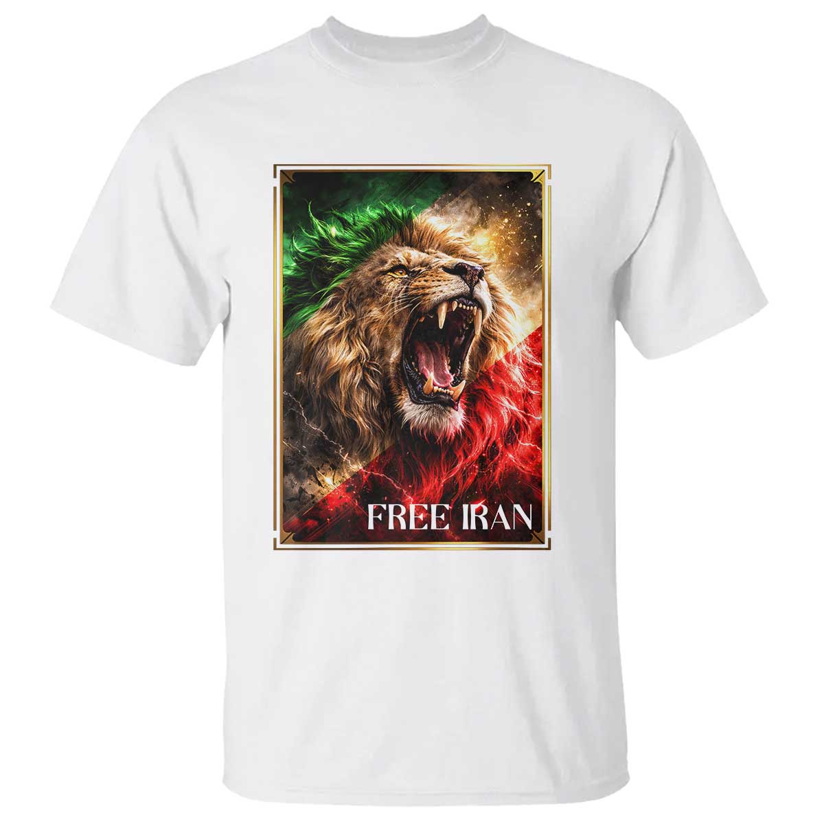 Free Iran Lion T Shirt Freedom Resistance Solidarity Movement Gift