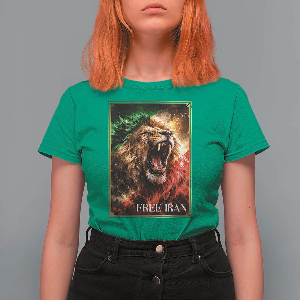 Free Iran Lion T Shirt For Women Freedom Resistance Solidarity Movement Gift