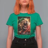 Free Iran Lion T Shirt For Women Freedom Resistance Solidarity Movement Gift