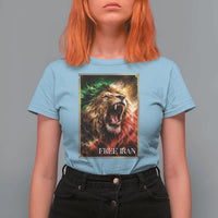 Free Iran Lion T Shirt For Women Freedom Resistance Solidarity Movement Gift