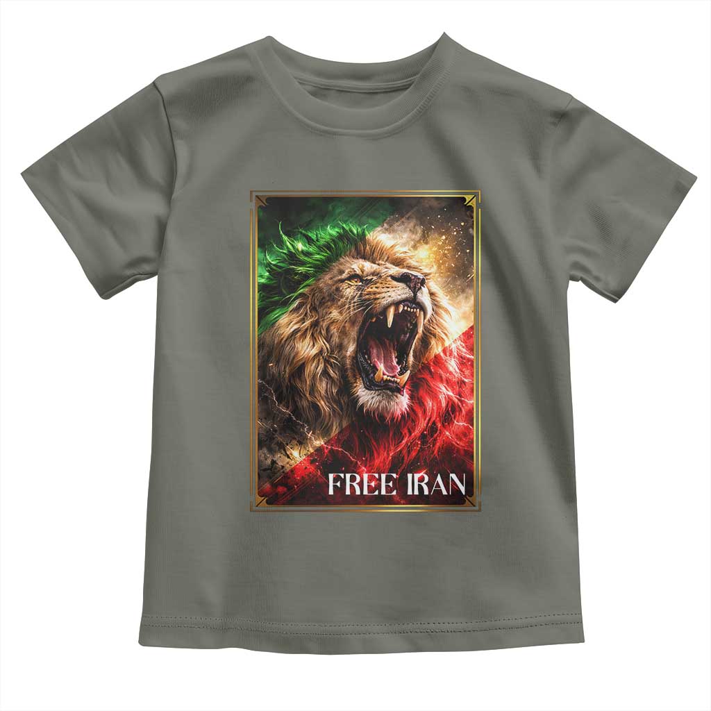Free Iran Lion Toddler T Shirt Freedom Resistance Solidarity Movement Gift
