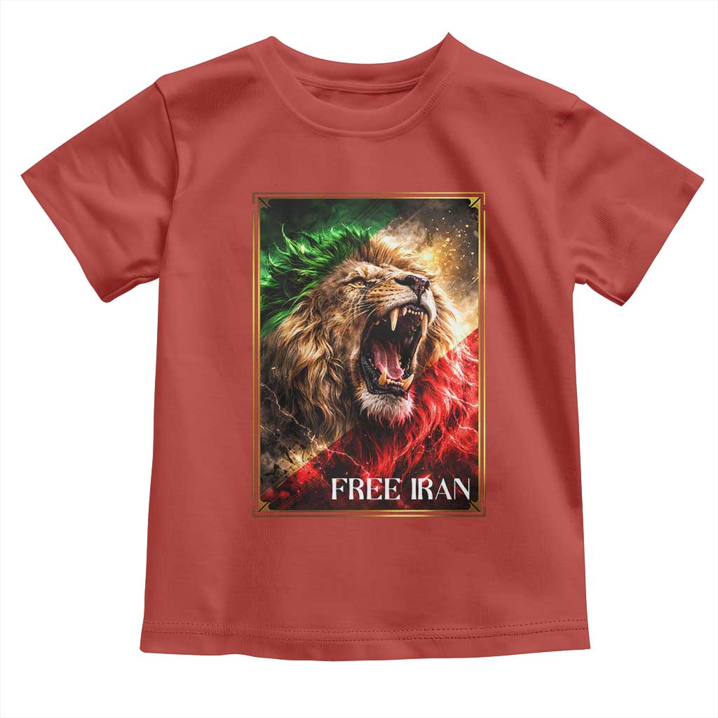 Free Iran Lion Toddler T Shirt Freedom Resistance Solidarity Movement Gift