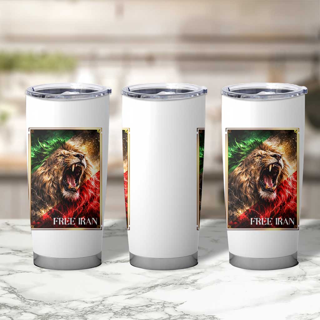 Free Iran Lion Tumbler Cup Freedom Resistance Solidarity Movement Gift