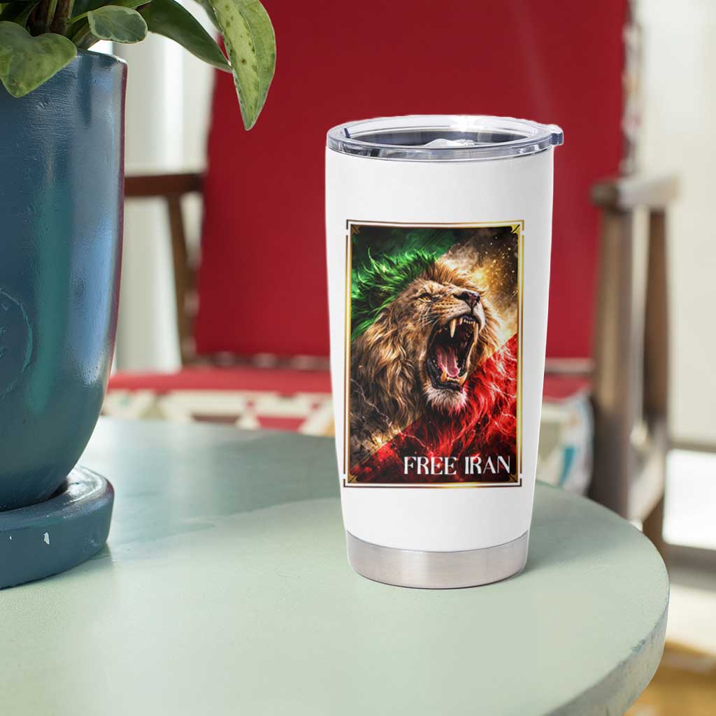 Free Iran Lion Tumbler Cup Freedom Resistance Solidarity Movement Gift