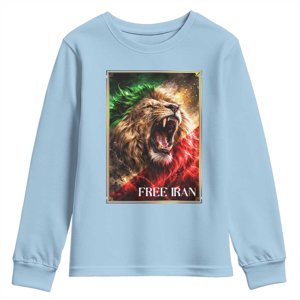 Free Iran Lion Youth Sweatshirt Freedom Resistance Solidarity Movement Gift