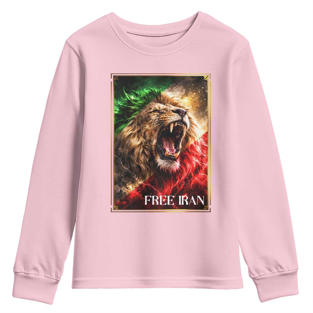 Free Iran Lion Youth Sweatshirt Freedom Resistance Solidarity Movement Gift