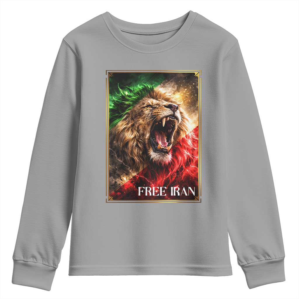 Free Iran Lion Youth Sweatshirt Freedom Resistance Solidarity Movement Gift