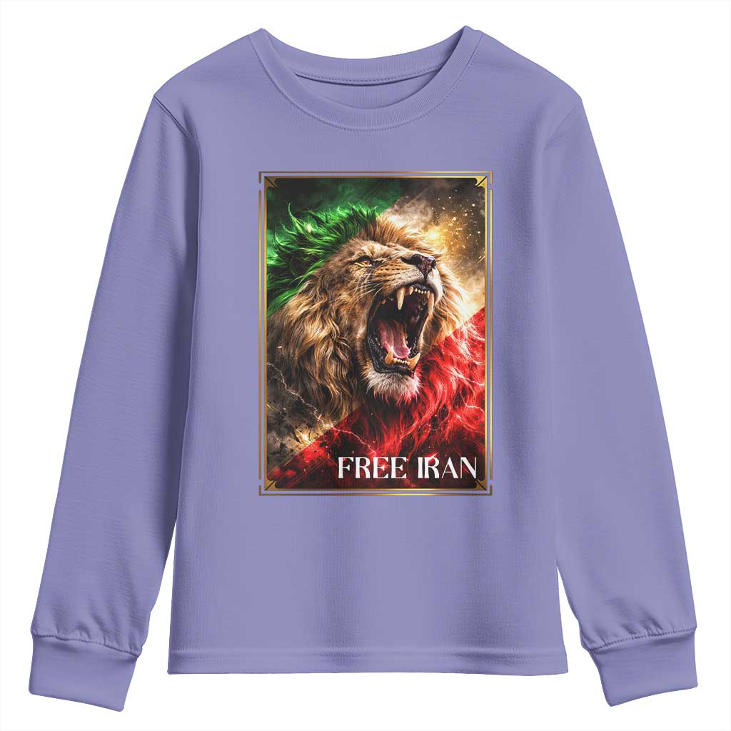 Free Iran Lion Youth Sweatshirt Freedom Resistance Solidarity Movement Gift