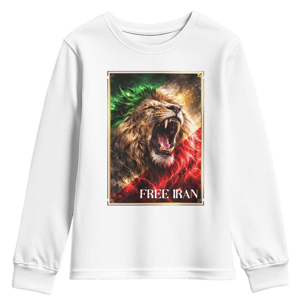Free Iran Lion Youth Sweatshirt Freedom Resistance Solidarity Movement Gift
