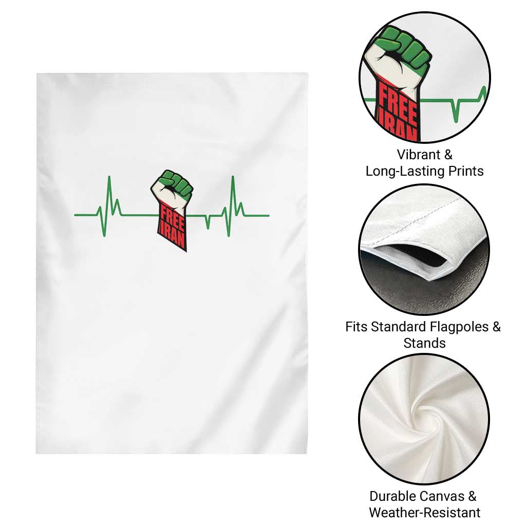 Free Iran Garden Flag Patriotic Heartbeat Flag Movement Gift