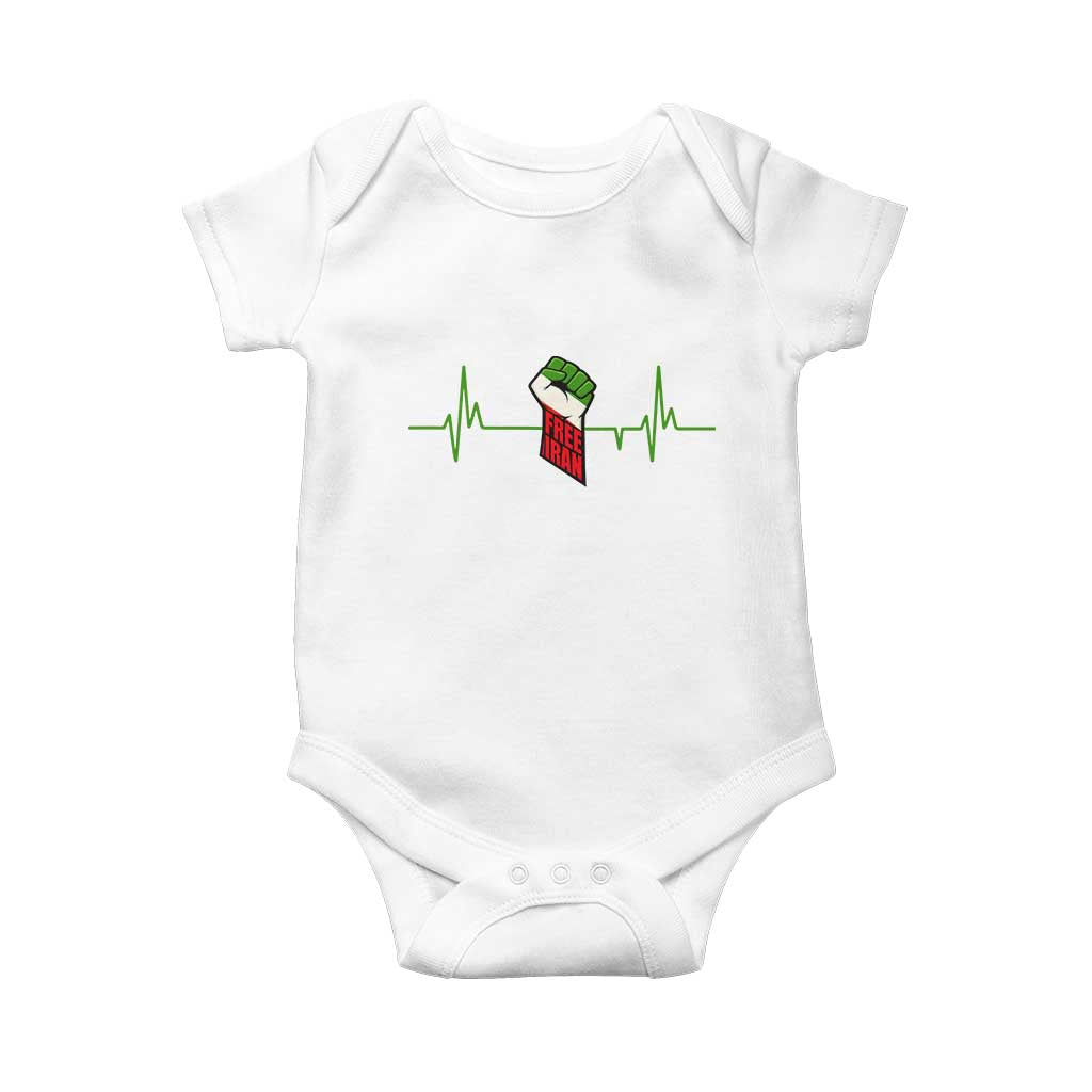Free Iran Baby Onesie Patriotic Heartbeat Flag Movement Gift