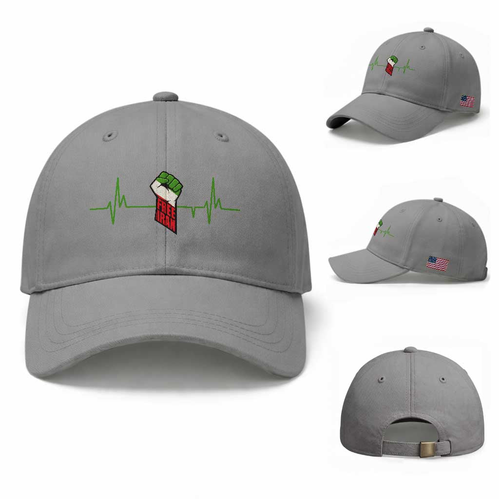 Free Iran Baseball Cap Patriotic Heartbeat Flag Movement Gift