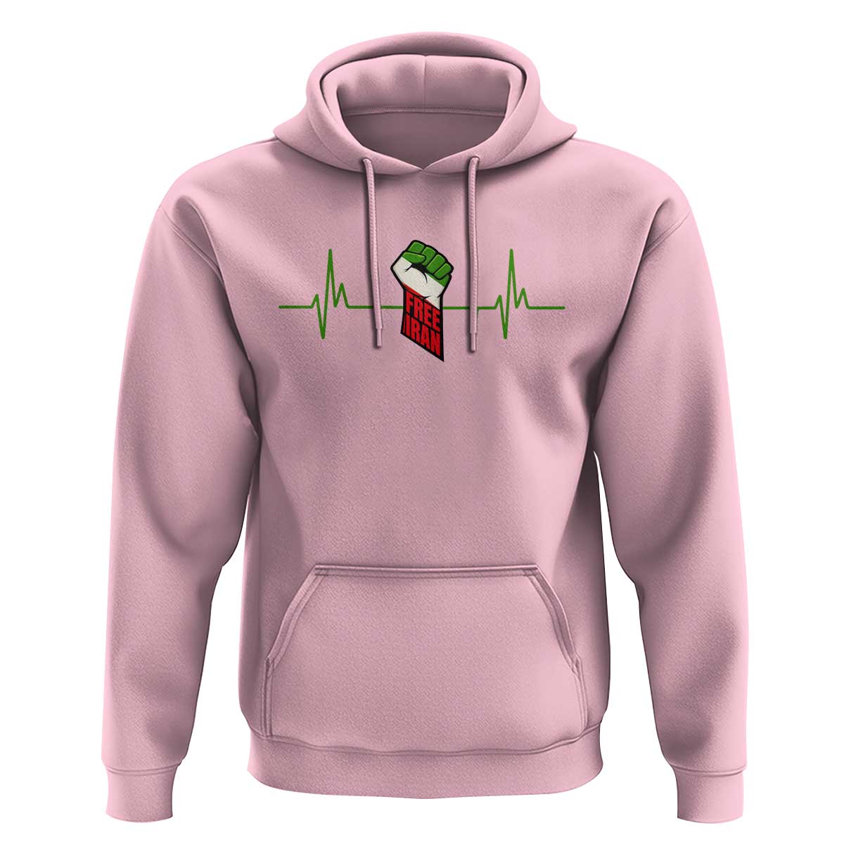 Free Iran Hoodie Patriotic Heartbeat Flag Movement Gift