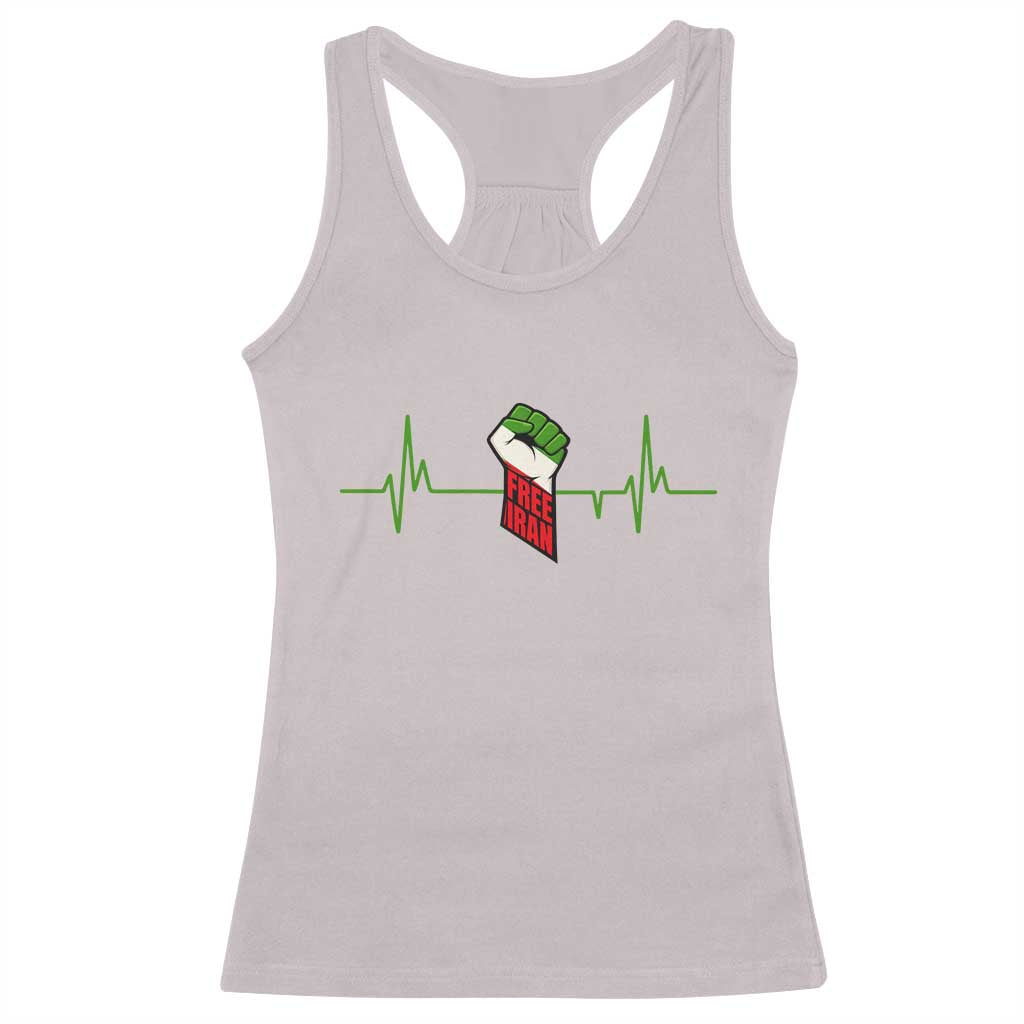 Free Iran Racerback Tank Top Patriotic Heartbeat Flag Movement Gift