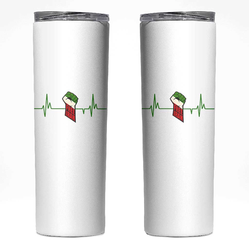 Free Iran Skinny Tumbler Patriotic Heartbeat Flag Movement Gift