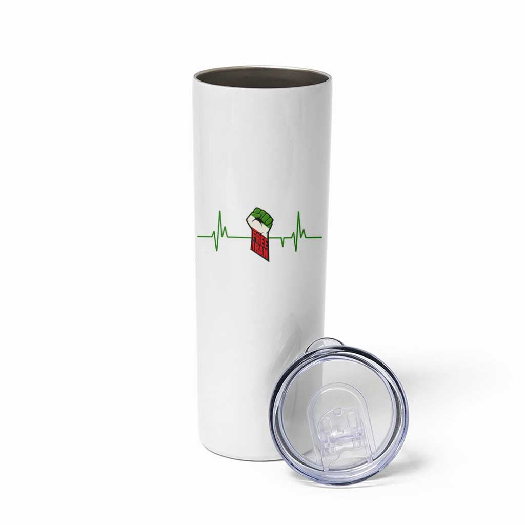 Free Iran Skinny Tumbler Patriotic Heartbeat Flag Movement Gift