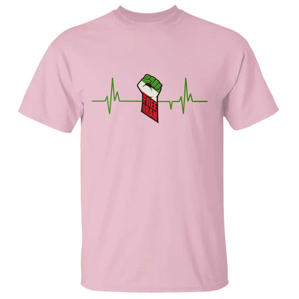 Free Iran T Shirt Patriotic Heartbeat Flag Movement Gift
