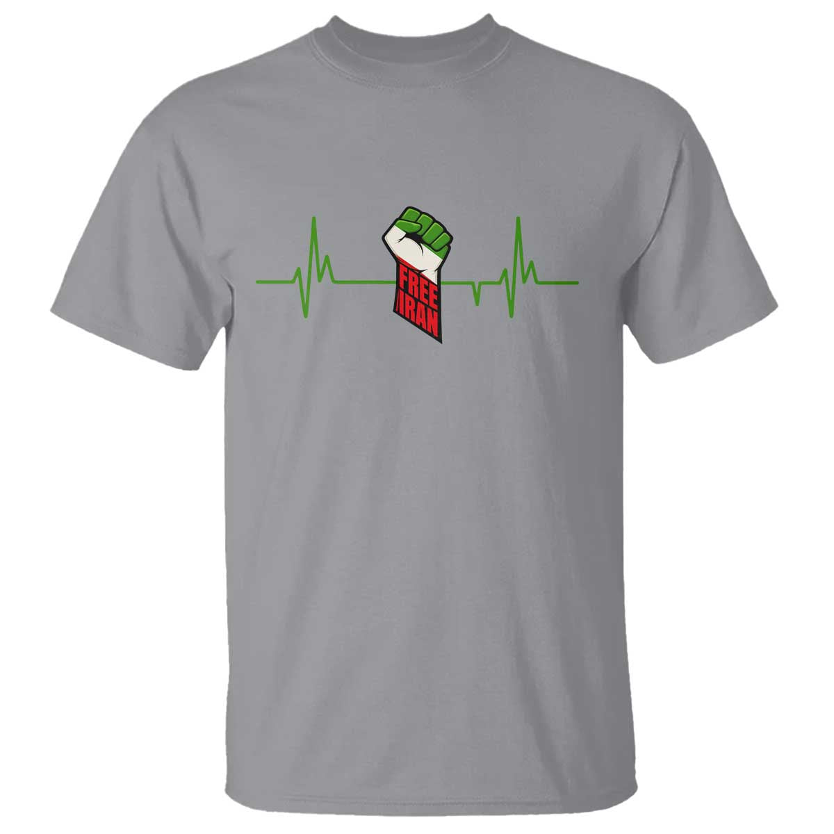 Free Iran T Shirt Patriotic Heartbeat Flag Movement Gift