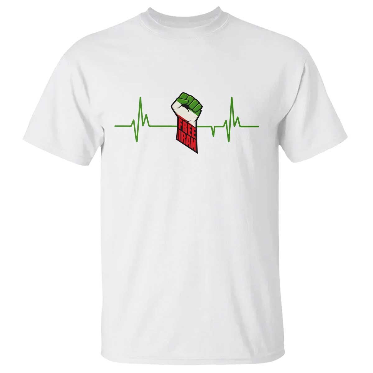 Free Iran T Shirt Patriotic Heartbeat Flag Movement Gift