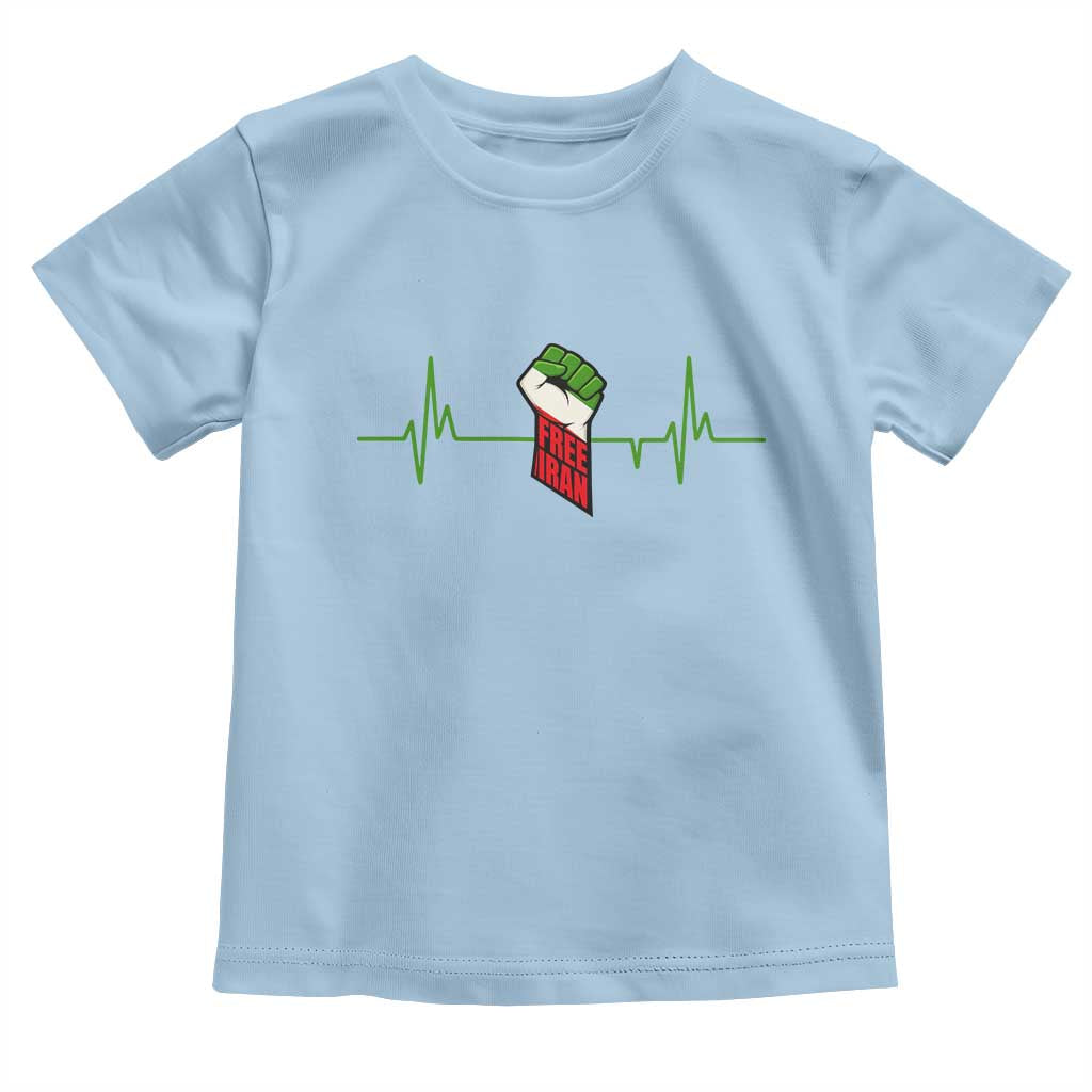 Free Iran Toddler T Shirt Patriotic Heartbeat Flag Movement Gift