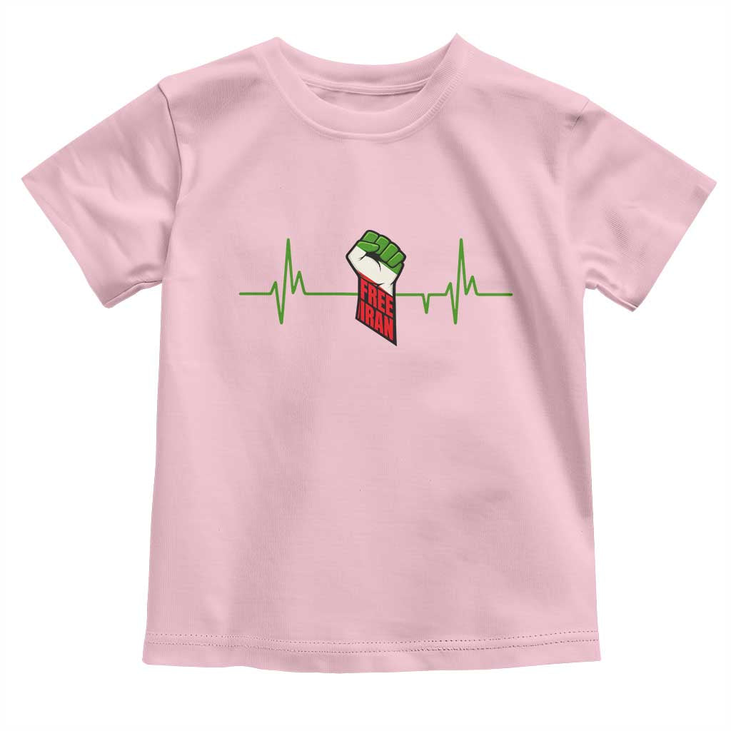 Free Iran Toddler T Shirt Patriotic Heartbeat Flag Movement Gift