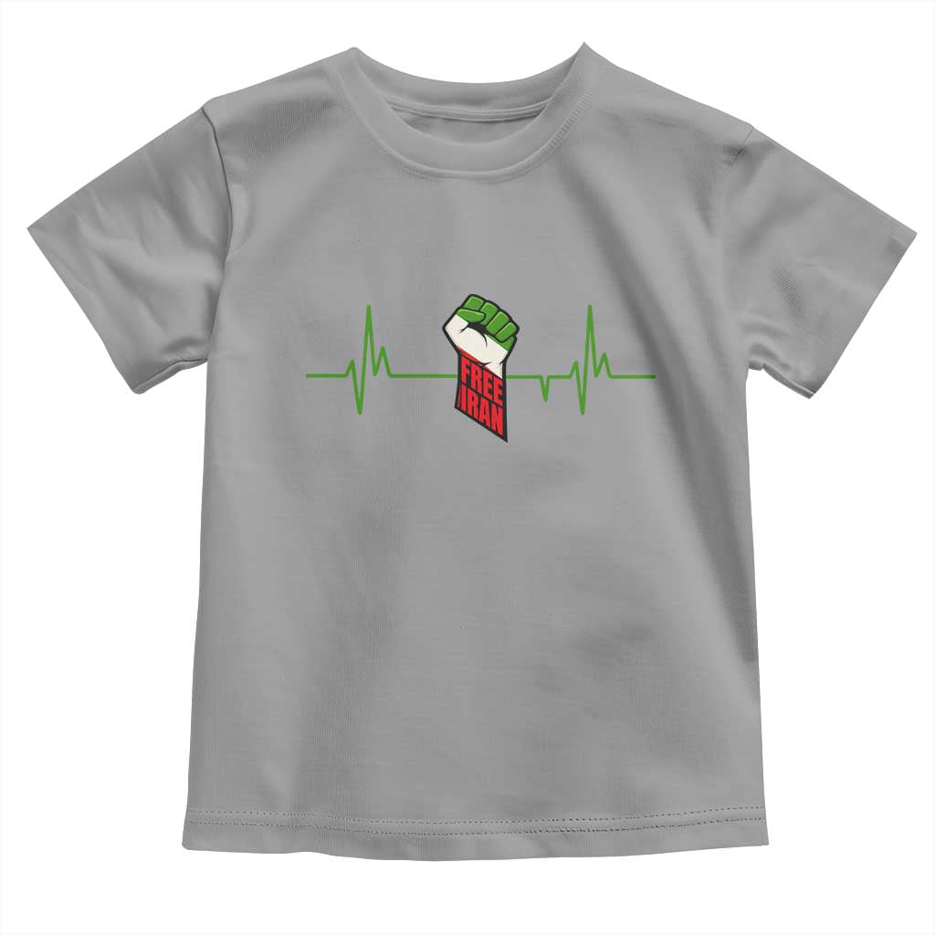 Free Iran Toddler T Shirt Patriotic Heartbeat Flag Movement Gift