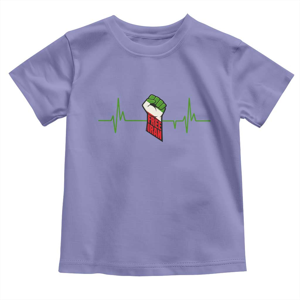 Free Iran Toddler T Shirt Patriotic Heartbeat Flag Movement Gift
