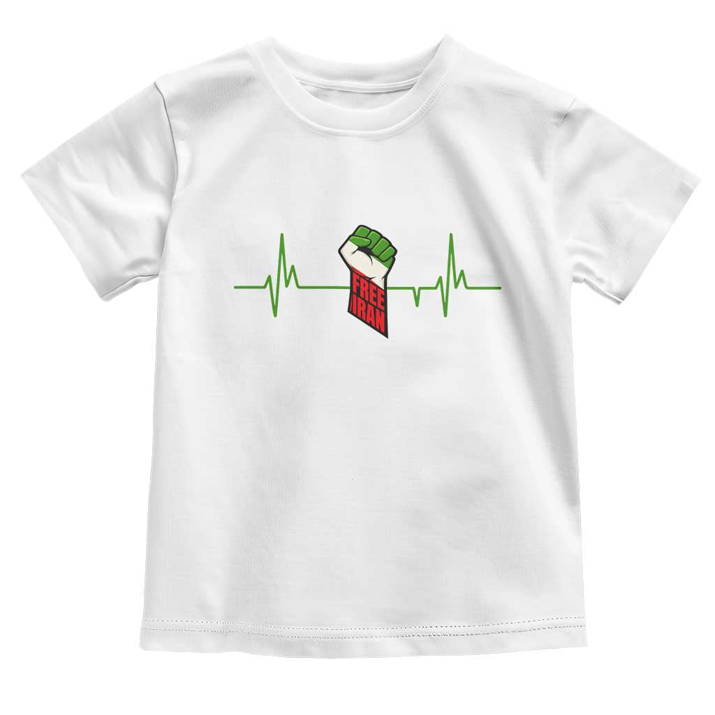 Free Iran Toddler T Shirt Patriotic Heartbeat Flag Movement Gift