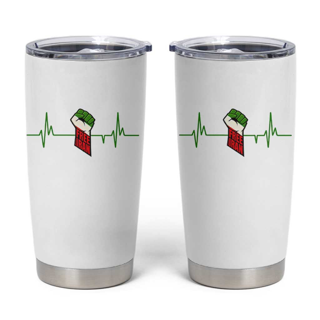 Free Iran Tumbler Cup Patriotic Heartbeat Flag Movement Gift