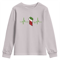 Free Iran Youth Sweatshirt Patriotic Heartbeat Flag Movement Gift