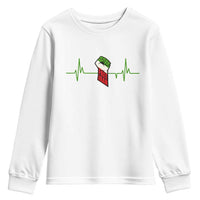 Free Iran Youth Sweatshirt Patriotic Heartbeat Flag Movement Gift