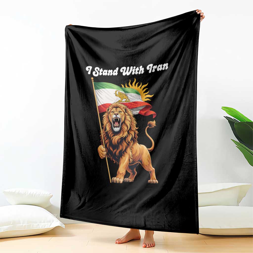 I Stand With Iran Throw Blanket Freedom Lion Patriotic Resistance Gift
