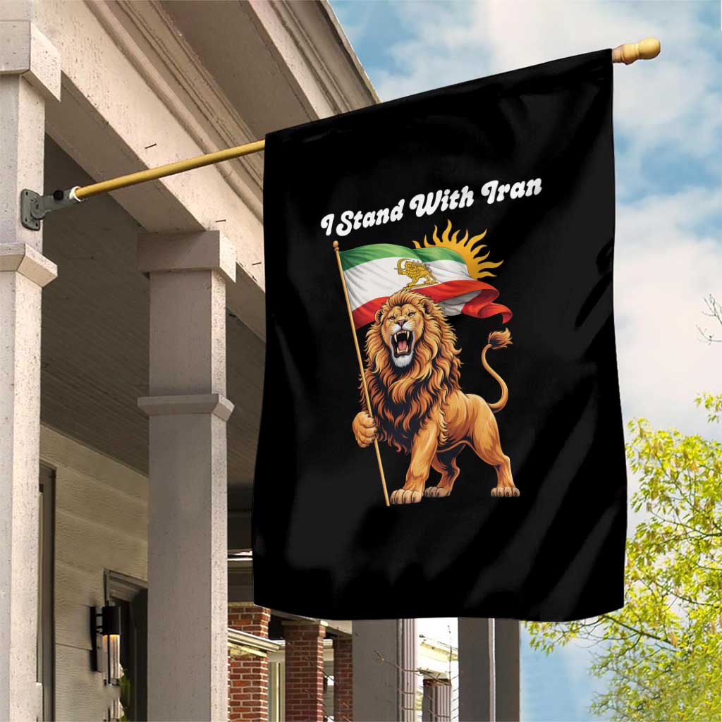 I Stand With Iran Garden Flag Freedom Lion Patriotic Resistance Gift