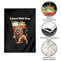 I Stand With Iran Garden Flag Freedom Lion Patriotic Resistance Gift