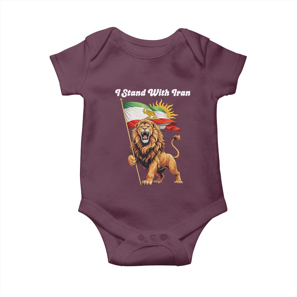 I Stand With Iran Baby Onesie Freedom Lion Patriotic Resistance Gift