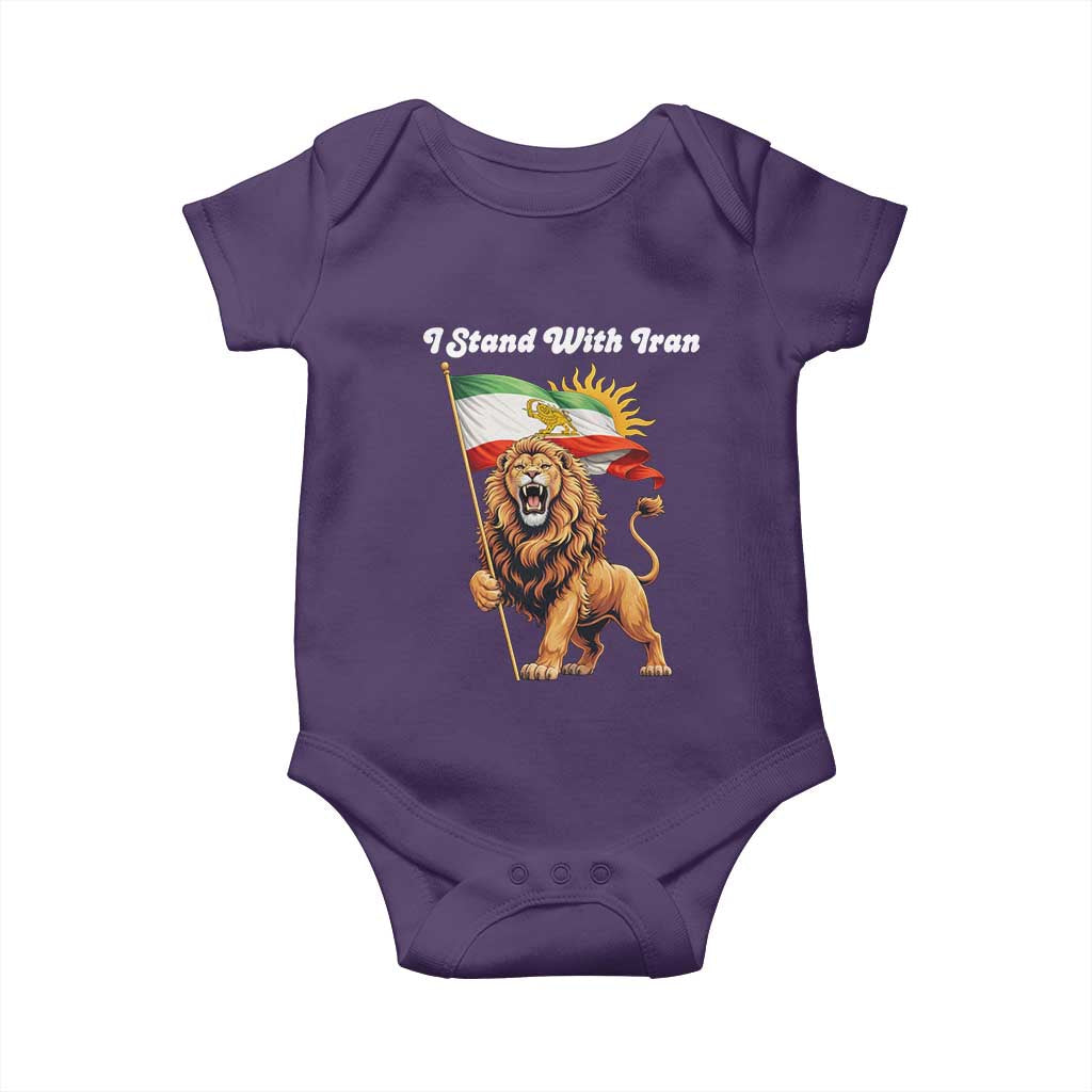 I Stand With Iran Baby Onesie Freedom Lion Patriotic Resistance Gift