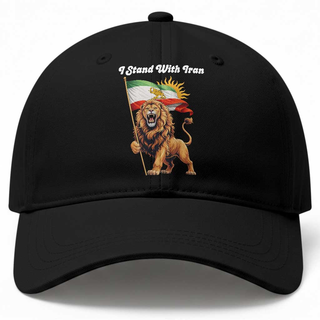 I Stand With Iran Baseball Cap Freedom Lion Patriotic Resistance Gift