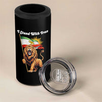 I Stand With Iran 4 in 1 Can Cooler Tumbler Freedom Lion Patriotic Resistance Gift