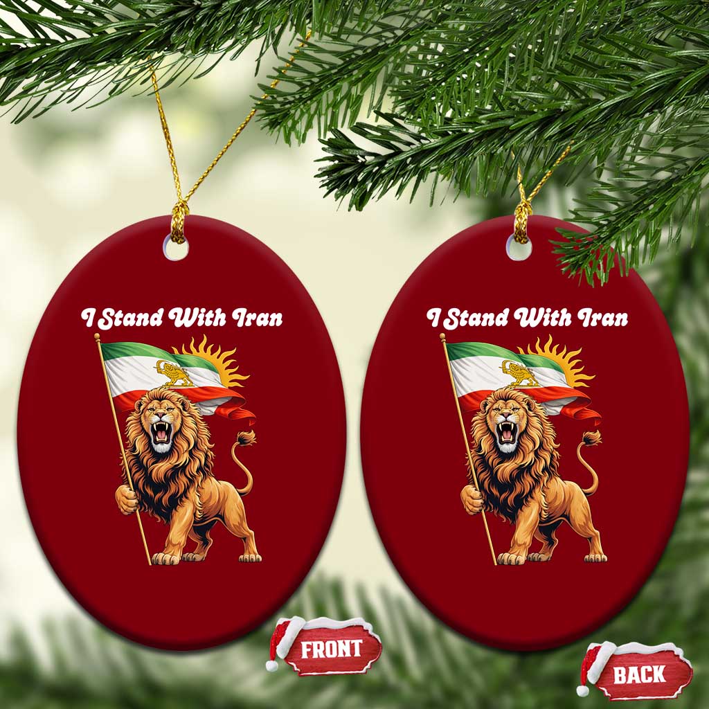 I Stand With Iran Ceramic Ornament Freedom Lion Patriotic Resistance Gift