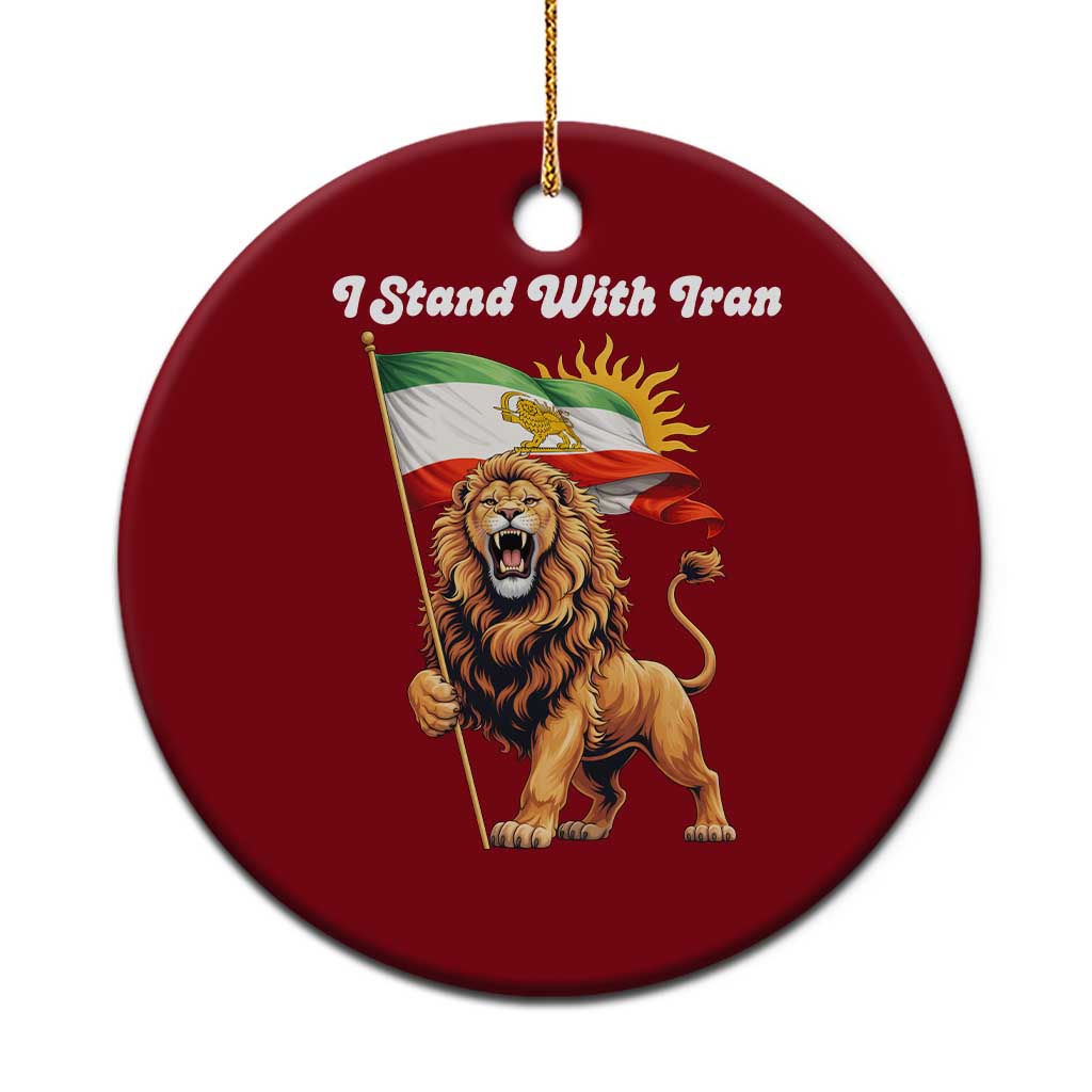 I Stand With Iran Ceramic Ornament Freedom Lion Patriotic Resistance Gift