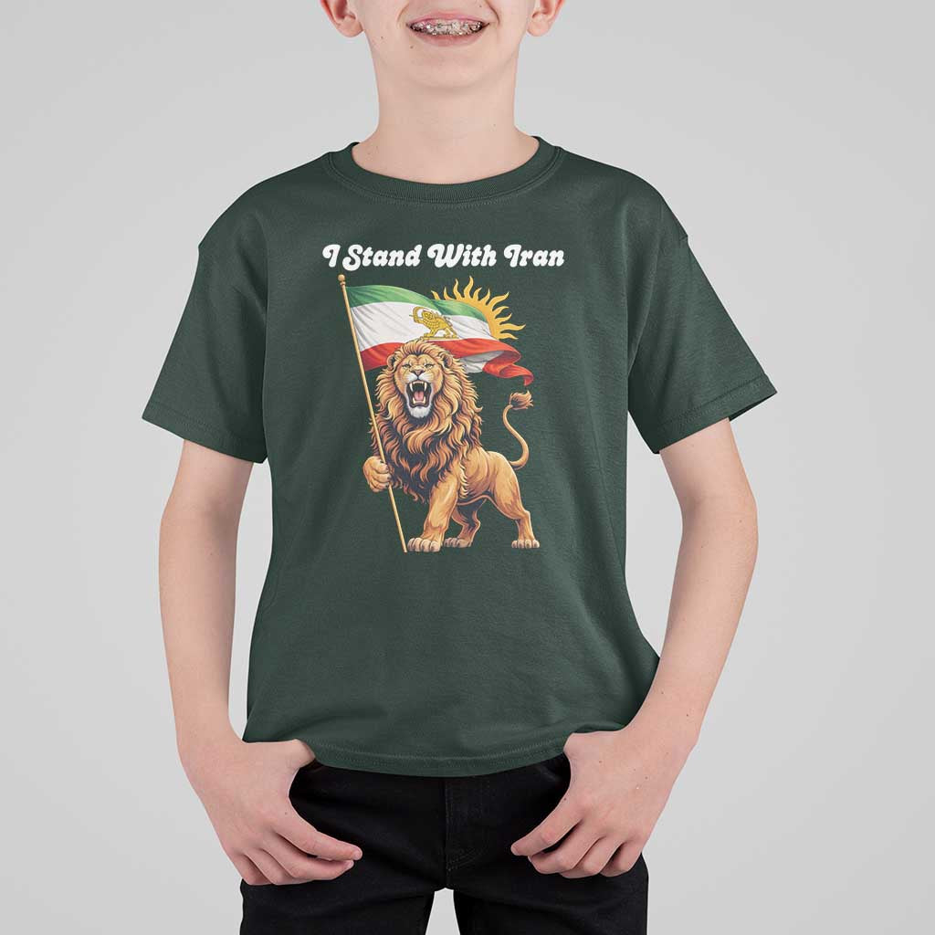 I Stand With Iran T Shirt For Kid Freedom Lion Patriotic Resistance Gift