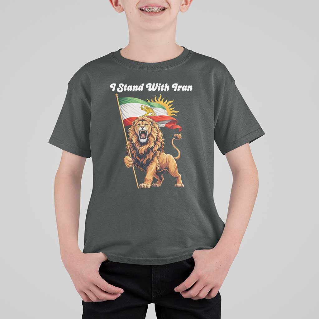 I Stand With Iran T Shirt For Kid Freedom Lion Patriotic Resistance Gift