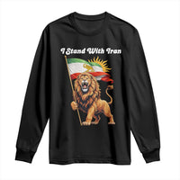 I Stand With Iran Long Sleeve Shirt Freedom Lion Patriotic Resistance Gift