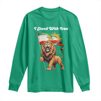 I Stand With Iran Long Sleeve Shirt Freedom Lion Patriotic Resistance Gift