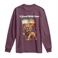 I Stand With Iran Long Sleeve Shirt Freedom Lion Patriotic Resistance Gift