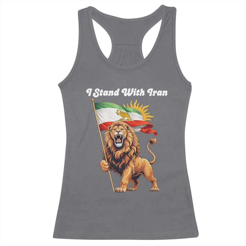 I Stand With Iran Racerback Tank Top Freedom Lion Patriotic Resistance Gift